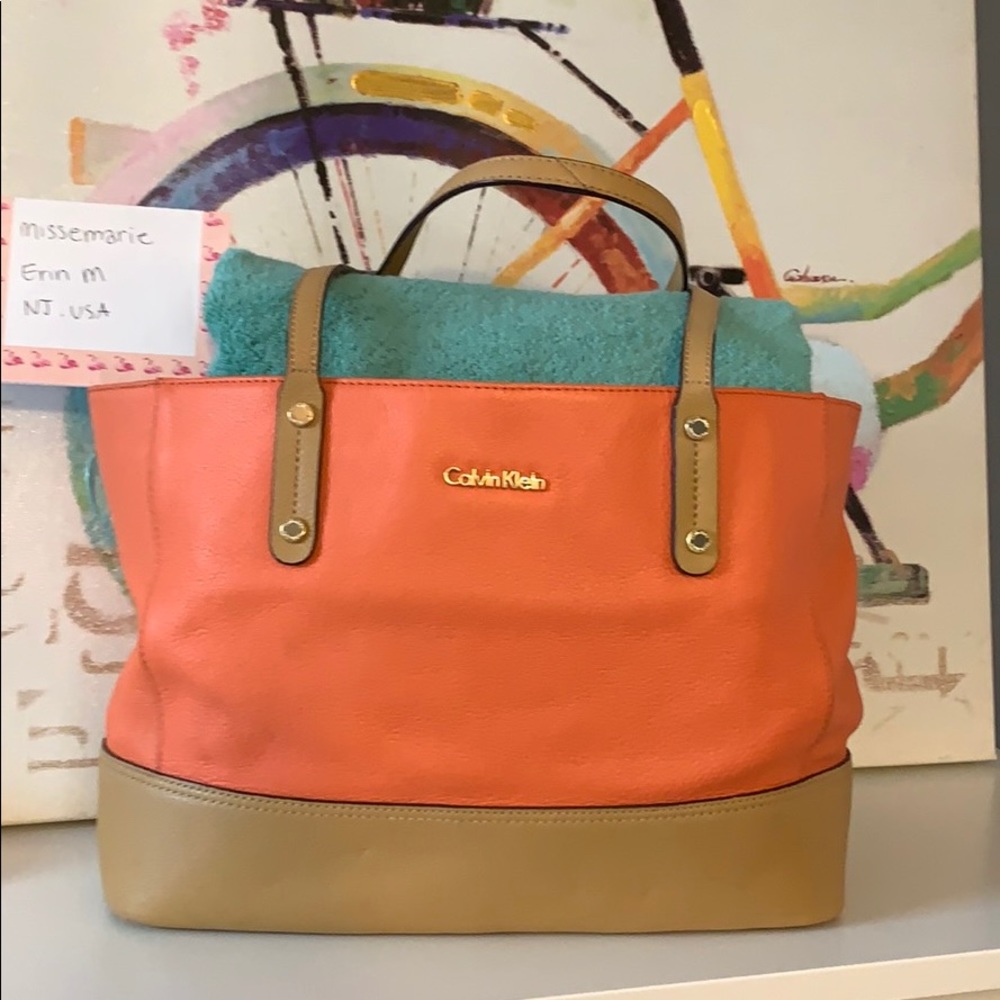 Calvin Klein Coral Tan Tote